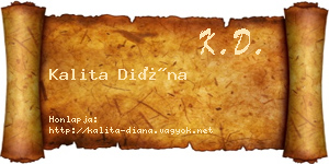 Kalita Diána névjegykártya